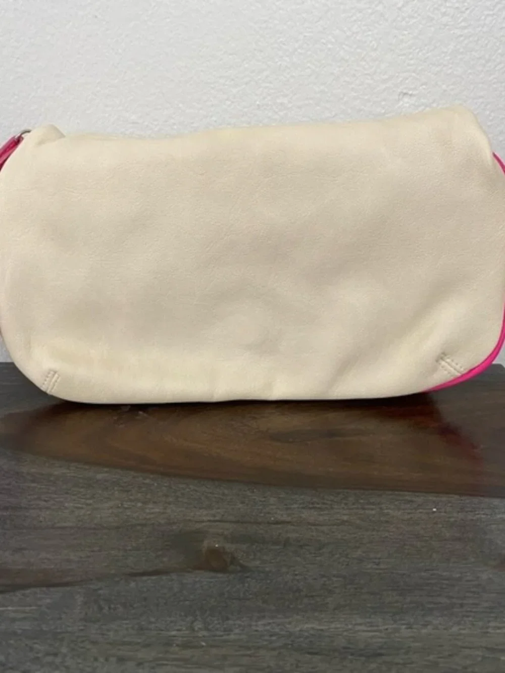 The Limited Reversible Pink & Tan Foldover Clutch Bag